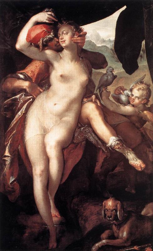 SPRANGER, Bartholomaeus Venus and Adonis f Sweden oil painting art